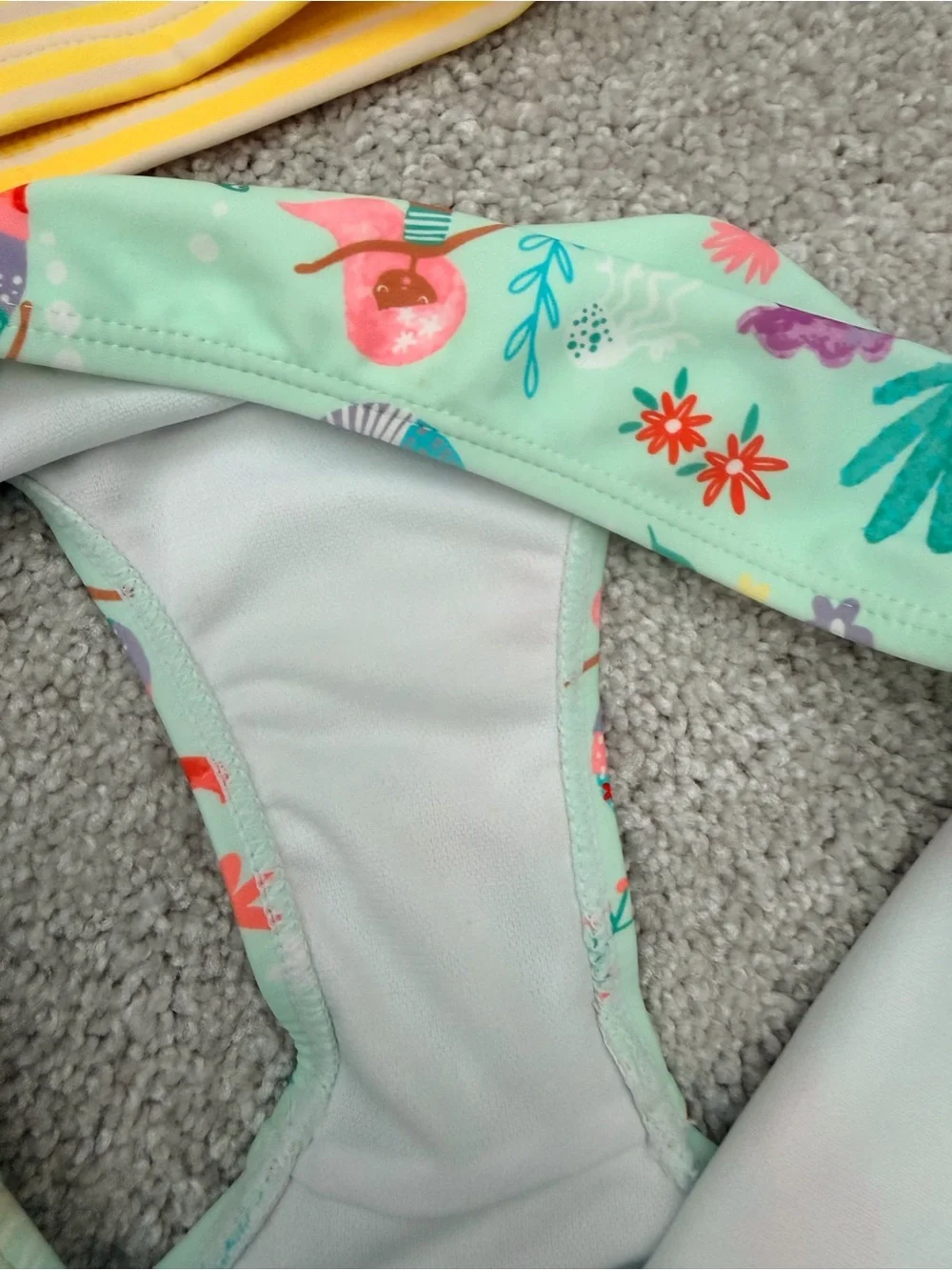 Ruffle Butts Yellow Stripe, Mermaid & Lavender Girls Swim Set, size 12